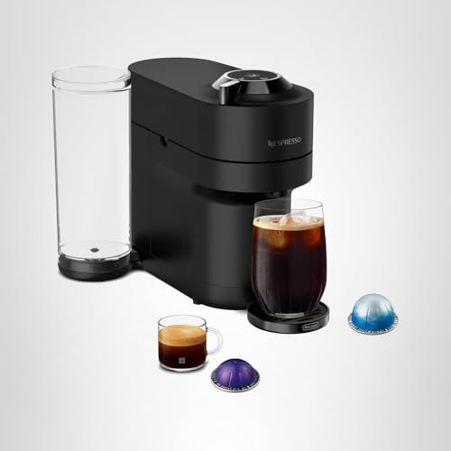 Nespresso Vertuo Pop+ Coffee and Espresso Maker by De'Longhi, Black Matte with Dark Chrome