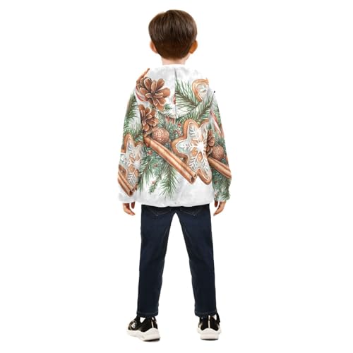 Christmas Cookie and Cinnamon Girls Fleece Jacket Girls Fall Jacket Girls Zip Up Hoodie Girls Sherpa Jacket 2-10T4