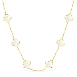 SHINYY Four Leaf Clover Choker Necklace for Women | 18K Gold Plated Lucky 4 Leaf Jewelry | Trendy Gifts for Her