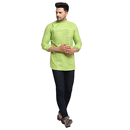 Image of SAIFOO Men's Rich Cotton Blind Short Kurta