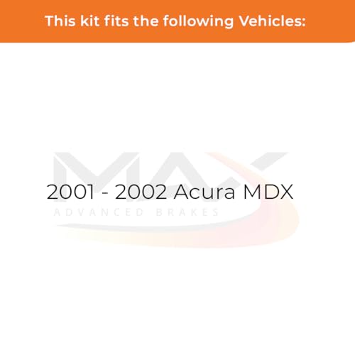 Image of Max Advanced Brakes Front & Rear Brake Kit Compatible With 2001 2002 Acura MDX Replacement Premium OE Disc Brake Rotors and Ceramic Brake Pads