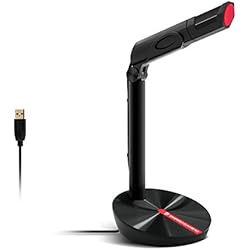 Microfono Para Netbook EMPIRE GAMING - Micrófono USTREAM USB Ideal para el Gaming y Live Streaming - Compatible PC, Mac, PS4, Xbox One y Aplicaciones: Twitch, Youtube, Discord- Negro/Rojo