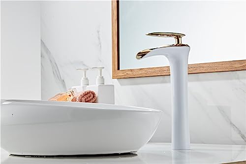 Grifo de lavabo negro antihuellas para baño modelo bajo mezclador de agua caliente y fría