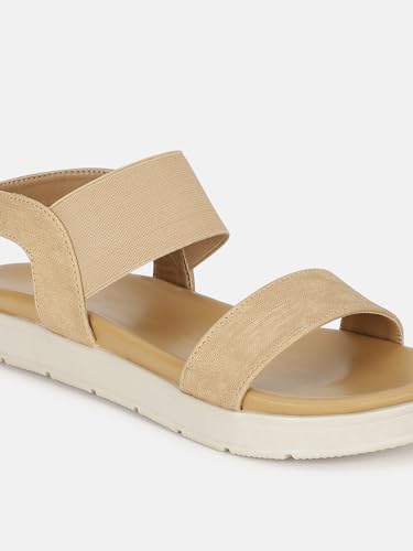Image of Marc Loire Women Smart Casual Platform Heel Fashion Sandal With Slingback Strap