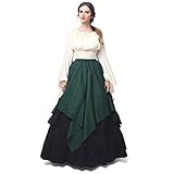 Nuotuo Women Medieval Dress Gothic Victorian Fancy Dresses (Medium, DarkGreen&Black) GC229C-M