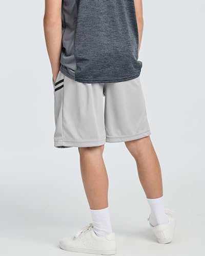 real essentials 5 pack boys39 athletic basketball sports shorts pockets - quick dry youth teens kids gym 4-18 years