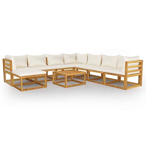 Gecheer 9-TLG. Garten Lounge Holz Loungemöbel Terrassen Gartenmöbel Set Lounge Sofa Outdoor Sitzgruppe Garten Sofa Set… – Bild 3