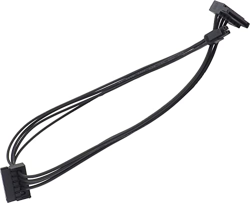 オーディオファン [Lenovo NECマザーボード専用] SATA電源ケーブル mini4pin-SATA (15pin) ×2ポート 互換品 SATA電源 変換ケーブル 45cm L字上向き 1点