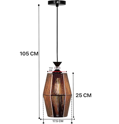Image of Groeien Crystal Silk Weave Metal Hanging Pendant Ceiling Lamp Fixture | Chandelier for Home, Indoor, Outdoor,Living Room, Bedroom(Bulb Included)(HexaWeave, 1)