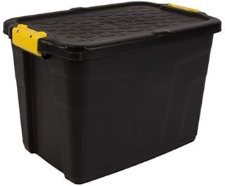 CEP 60 Litres Heavy Duty Storage Box, Black/Yellow, 60 x 40 x 40 cm