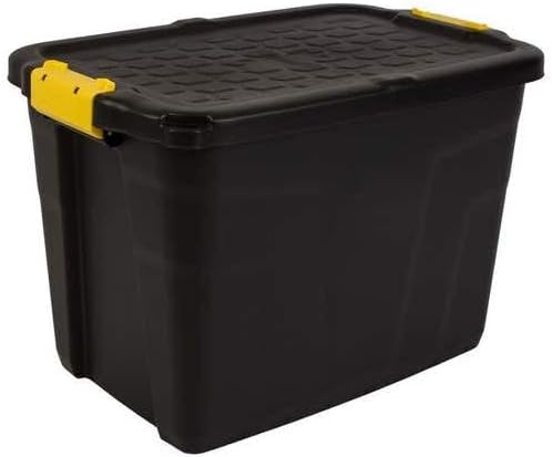 CEP 60 Litres Heavy Duty Storage Box, Black/Yellow, 60 x 40 x 40 cm