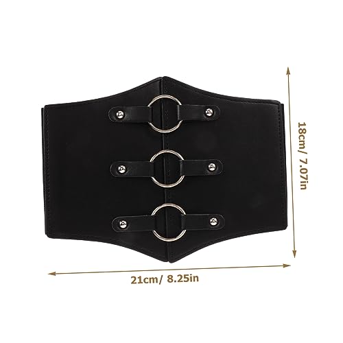 Elastic Wide Leather Corset Waist Belt for Women Vintage Renaissance Style Waist Cincher Pirate Vest Accessory for Dresses Parties Halloween and Cosplay2