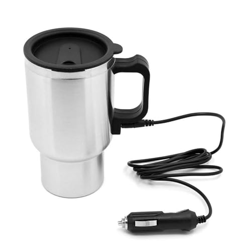Wasserkocher Auto 12V 450ml Wasserkocher Auto Zigarettenanzünder Heizbecher Tragbarer Elektrischer Auto Reisewasserkocher Edelstahl Camping Reise für Autos Reisen Camping