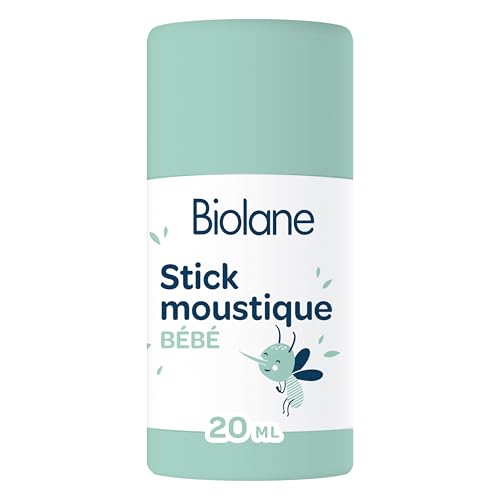 BIOLANE - Stick moustique - Bébé - Dès 6 mois - Actif d'origine végétale - Beurre de karité - Ne colle pas - 20ml - Fabriqué en France