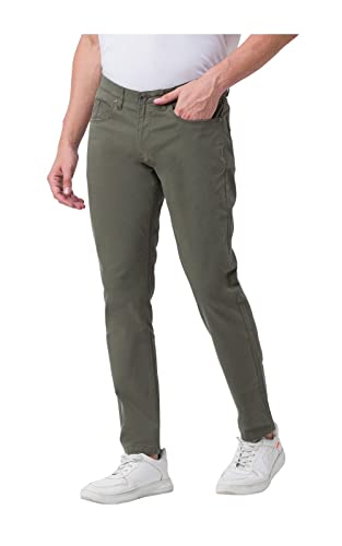 Image of Spykar Men's Mid Rise Slim Casual Pants