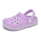 Nedaan Kids' Clogs Boys Girls Garden Breathable Quick-Dry Anti-Slip Pool Water Shoes Purple Shining