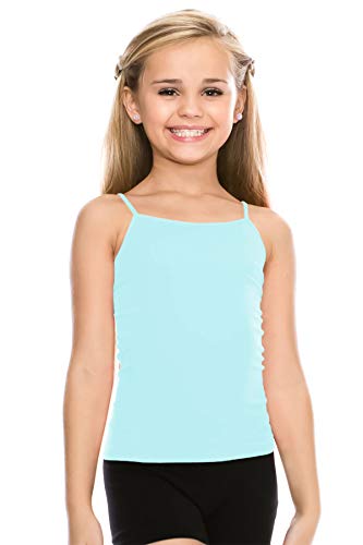 Kurve Girl’s Sleeveless Tank Top – Stretch Undershirts Cami Camisole, Uv Protective Fabric, Rated Upf 50+ (Made In Usa), Baby Blue, Age 4-6 #TOP5