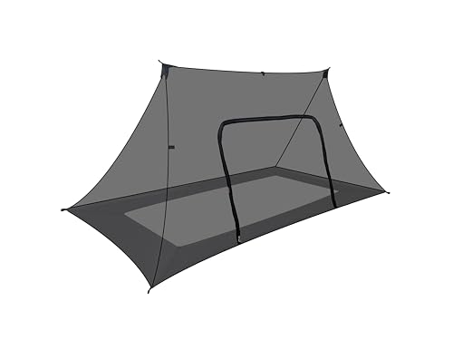 Onewind Camping Mosquito Net for Cot, Shelter Bugnet Camping Screen Room Ultralight No-See-Um Breathable Mesh Bugnet Mosquito Netting with Double Sided Zipper, Black