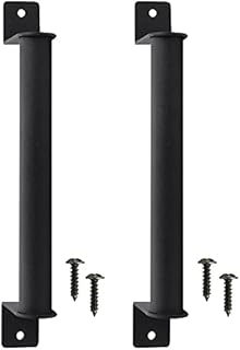 ANTHYTA 2Pcs Heavy Duty Barn Door Handle Pull Set,Barn Door Hardware Handles with 4 Screws(M4x15mm),Black Door Handle for Sliding Barn Door Closet Wooden Gate