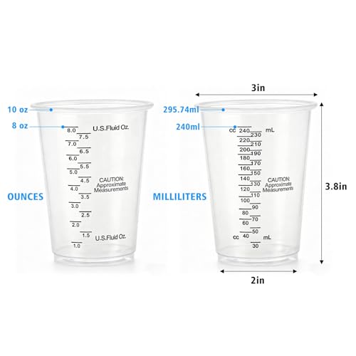 60 vasos medidores plásticos de 8oz para resina miniatura 3