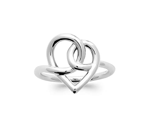 Bague Cabochon Coeur Ajouré Entrelacé Tata Gisèle : Un Symbole d'Amour en Argent
