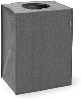 Brabantia - Laundry Bag Rectangular - Foldable Top - Quick-drop Opening - Space Efficient - Easy to Unload - Large Opening for Dirty Clothes - Pepper Black - 55L