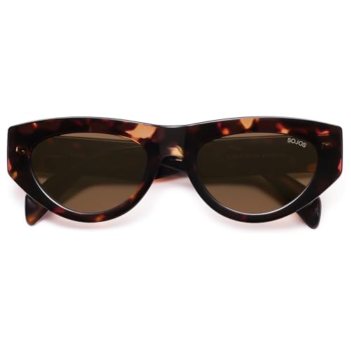 SOJOS Trendy Polarized Sunglasses Womens Retro Vintage 90s Cute Cat Eye Sun Glasses SJ26144