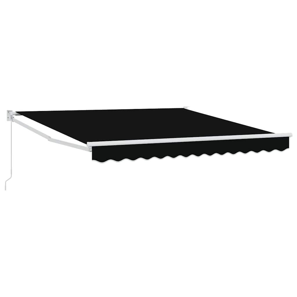 Auvent rétractable noir 350x250 cm pour ombrager la terrasse du soleil