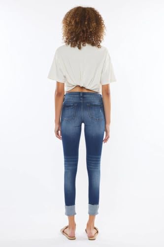 SALT TREE Kancan - Women's Low Rise Super Skinny Jeans - Distressed - KC8245-NV2