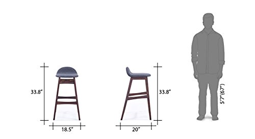Image of Urban Ladder Beke Bar Stools - Set of 2 (Finish : Dark Walnut)
