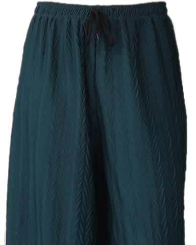 Image of Pack of 2 Women Palazzo Pants | Wide Leg Loose Fit | Combo Pack | Free Size M-3XL | Stretchable Waist | Casual Wear, Office Wear, Home Wear Palazzo