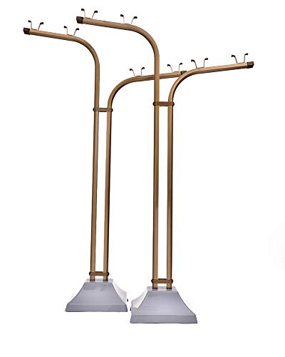 豊臣金属 物干し台アルミ物干しスタンドEB-H+プラスチックカバー付コンクリベース付き本体カラー:ブロンズ(キャップ:ブラウン)