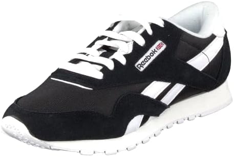 Reebok Men's Classic Nylon Sneaker, Black/White, 8.5 | Image 2