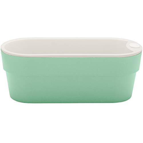 OU, HT180VDMF, Vaso Autoirrigável Planta Tempero Jardim Horizontal Hortinha, cor Verde Menta, Polipr