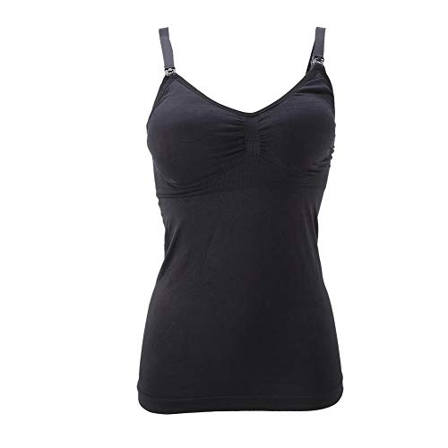 Canotta per Allattamento, Traspirante Canotta Senza Cuciture Gilet per Maternità Gravidanza Biancheria Intima per l'allattamento al Seno per le Madri che Allattano al Seno (L)