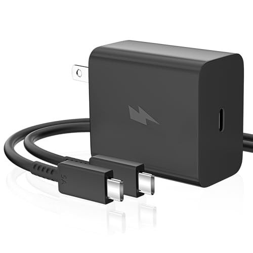 60W USB C Charger for Samsung S26 Super Ultra Fast Charging 45W 25W Charge for Galaxy S25 Edge S24 Type C Adapter with 3FT USBC to USBC Cord Home Office School Phone Wall Block Matte-Black