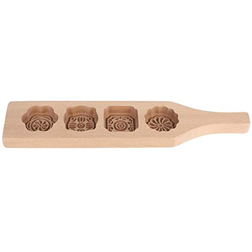 TOPINCN Forma do ciastek księżycowych, święta w połowie jesieni, drewniana forma do ciasta, fasola, mung, narzędzia do pieczenia skórki lodowej (#1)