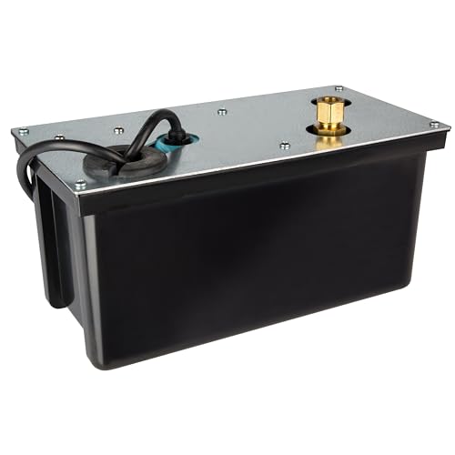 Image of Little Giant 3-ABS 1 /12 HP, 115 Volt, 310 GPH Automatic Shallow Pan Condensate Removal Pump with Condensate Collection Tank, Black /Blue, 551320