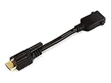 Monoprice 108062 6-Inch 28AWG High Speed HDMI Male to Female Port Saver with Lock, Black (108062)
