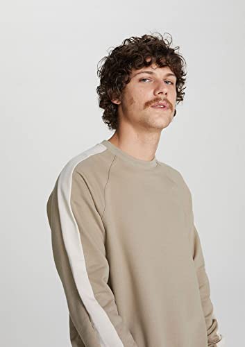 Blusão Básico Masculino De Moletom Peluciado Comfort Bege XG