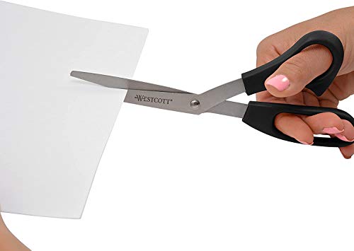 Westcott All Purpose Value Scissors, 8" Bent, Pack Of 3, Black (13402) #TOP3