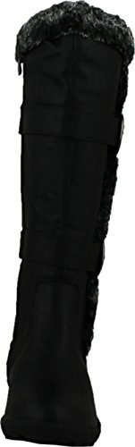 Image of Forever Link Women's Klein-70 Closed Round Toe Buckle Slouch Flat Heel Mid-Calf Boot