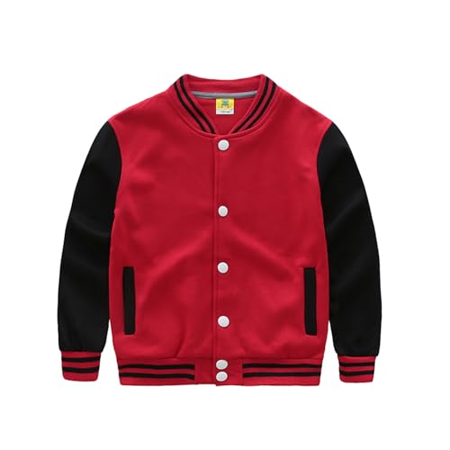 Toddler Boys Casual Baseball Jacket Windbreaker Long Sleeve Coat for Outdoor Play and School