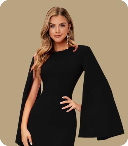 Greciilooks Lycra Standard Length One Piece Maxi Bodycon Dresses Midi Dress For Women (Gl-Wd1174_Black_M)