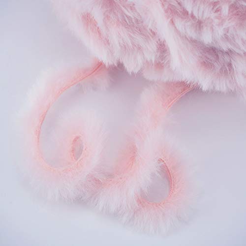 Image of NICEEC Faux Fur Yarn Super Soft, Chunky & Fluffy, Eyelash Yarn for Crochet & Knitting(Total Length 210yds /10.6oz) - Light Sakura Pink /300g