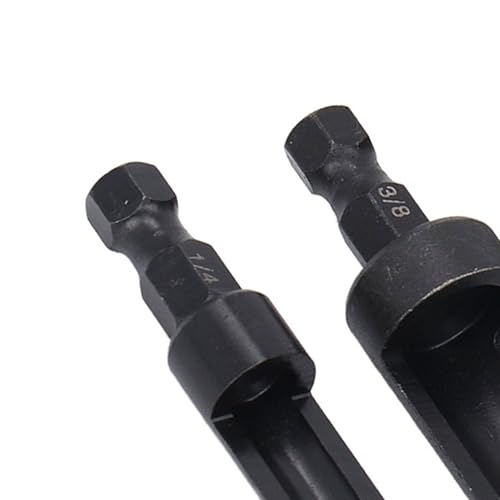 Juego de 4 brocas para tapones de madera de acero al carbono, con vástago hexagonal de 1/4", 3/8", 1/2" y 5/8", para carpintería, proyectos DIY y mejoras del hogar miniatura 2