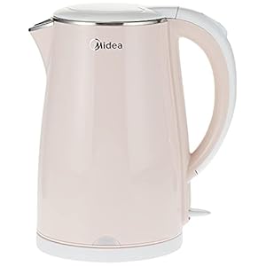 Midea 1.7L Stainless Steel 2200W Cordless Electric Kettle, 360° Swivel Base, Double Wall Cool Touch Body, Power Cord…