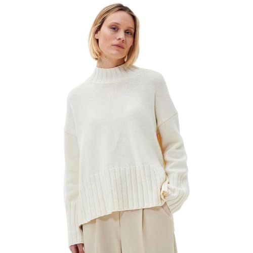 Barbour Suéter feminino de malha Winona, branco clássico antigo, Branco clássico antigo, 14