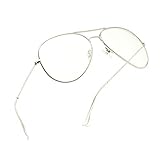 Dollger Aviator Blue Light Blocking Glasses Clear Lens Non-Prescription Metal Frame Eyewear for Men