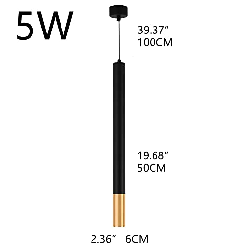 Lampe suspendue noire tube LED éclairage ciblé plan de travail RAGGZZ - 2